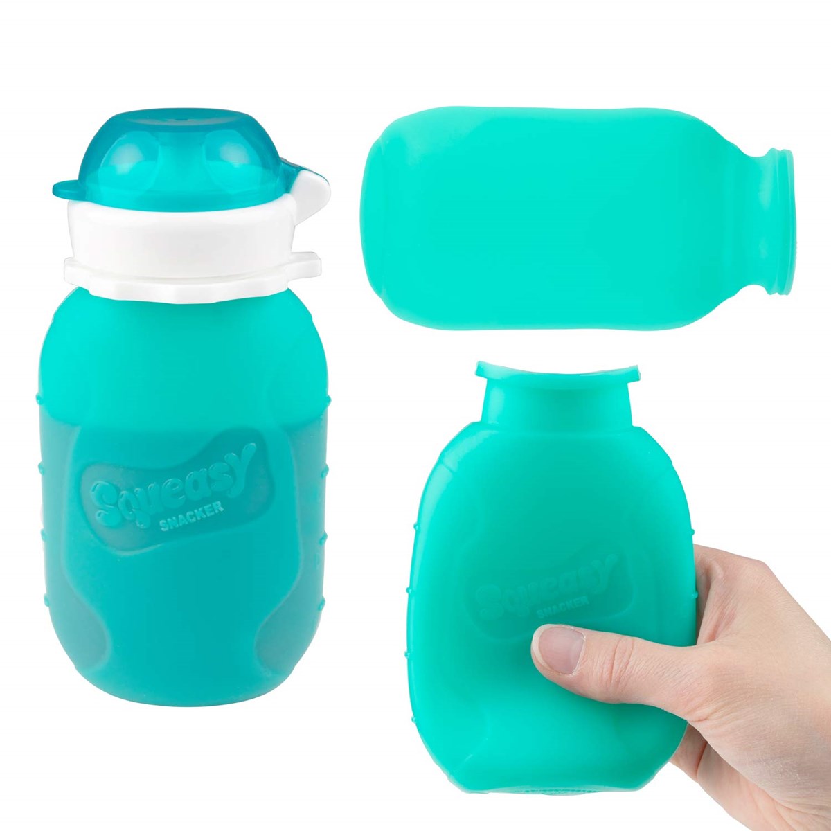 Squeasy Snacker drikkeflaske/klemmepose 177 ml aqua blue